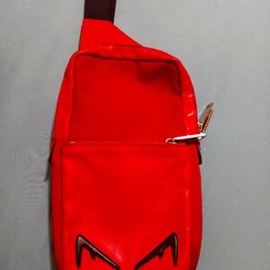 ***SOLD*** Fendi Red leather Monster sling bag . Men's